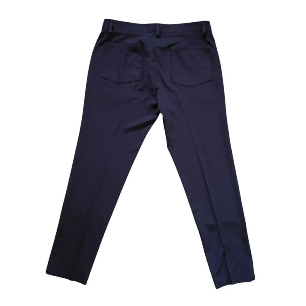 Haggar Cool Right Performance Flex Pants Men's 34x32 Blue Classic Fit Stretch